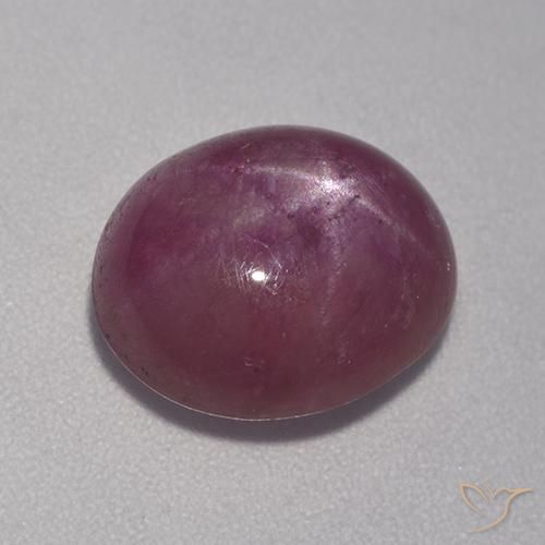 Rubino Stellato Prugna Viola naturale da 6.32 ct, Ovale, Opaco