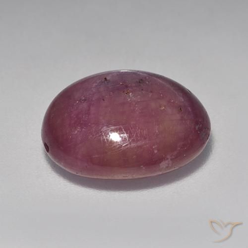 Rubino Stellato Viola rossastro naturale da 6.89 ct, Ovale, Opaco