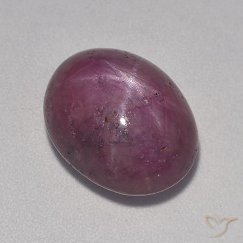 Rubino stellato Viola rossastro naturale da 9.38 ct, Ovale, Opaco