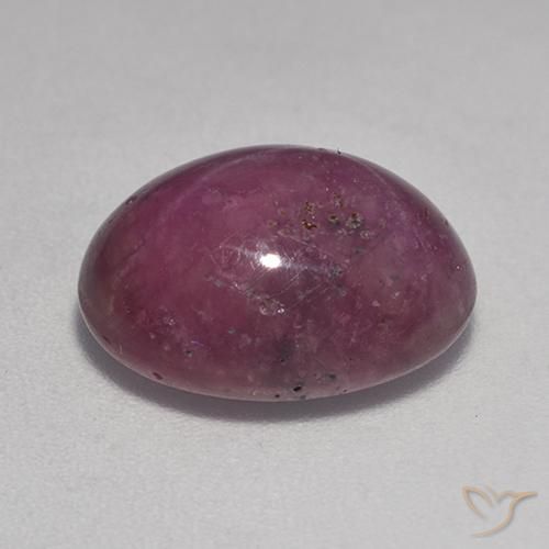 Rubino stellato Viola rossastro naturale da 9.38 ct, Ovale, Opaco