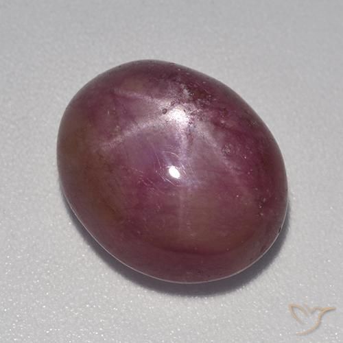Rubino Stellato Viola medio-scuro naturale da 9.31 ct, Ovale, Opaco