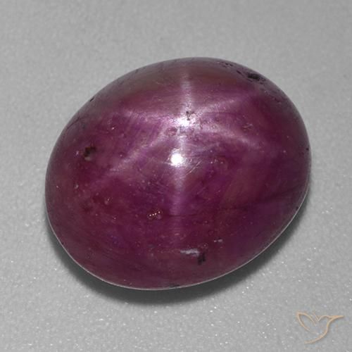 10.00ct Naturale Viola medio-scuro Rubino stellato, Ovale, Opaco
