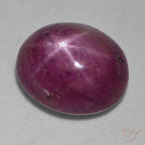 Rubino Stellato Viola medio-scuro naturale da 10.00 ct, Ovale, Opaco