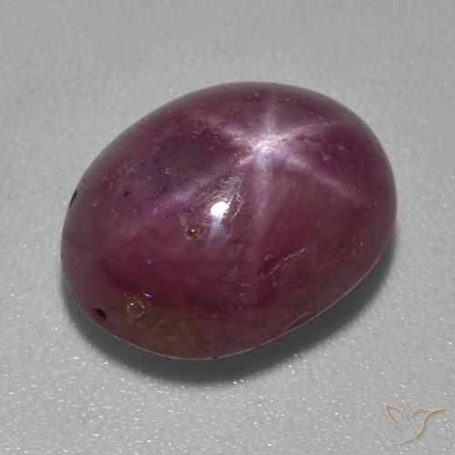 Rubino stellato Viola medio-scuro naturale da 7.59 ct, Ovale, Opaco