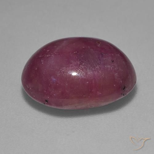 Rubino stellato Viola medio-scuro naturale da 7.59 ct, Ovale, Opaco