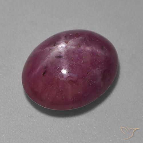 Rubino Stellato Viola rossastro naturale da 6.26 ct, Ovale, Opaco