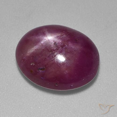 Rubino Stellato Viola medio-scuro naturale da 6.43 ct, Ovale, Opaco