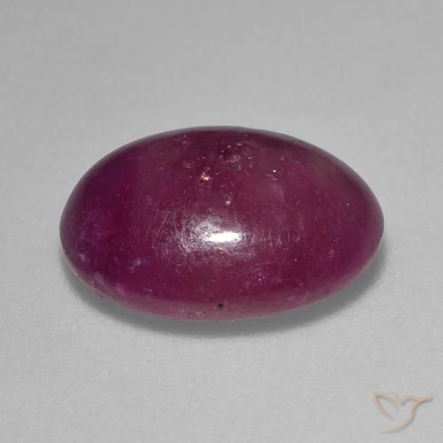 Rubino Stellato Viola medio-scuro naturale da 6.43 ct, Ovale, Opaco
