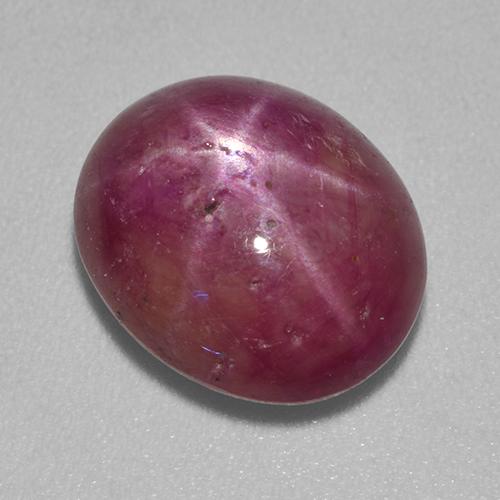 Rubino stellato naturale porpora da 7,03 ct, taglio ovale, opaco