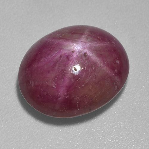 Rubino stellato naturale porpora da 7,03 ct, taglio ovale, opaco