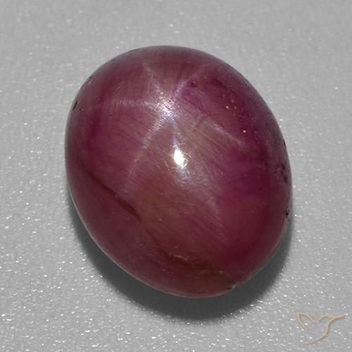 5.24ct Naturale Viola rossastro Rubino stellato, Ovale, Opaco
