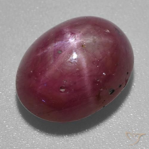 6.58ct Naturale Viola rossastro Rubino stellato, Ovale, Opaco
