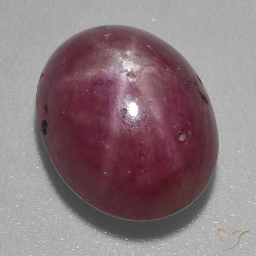 Rubino Stellato Viola rossastro naturale da 6.58 ct, Ovale, Opaco