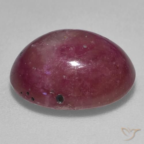 Rubino Stellato Viola rossastro naturale da 6.58 ct, Ovale, Opaco