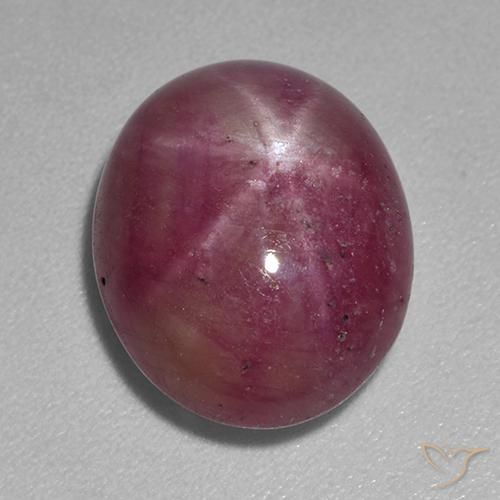 Rubino Stellato Viola rossastro naturale da 8.43 ct, Ovale, Opaco