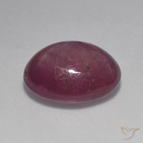 Rubino Stellato Viola rossastro naturale da 6.10 ct, Ovale, Opaco