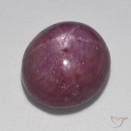 Rubino Stellato Viola rossastro naturale da 9.28 ct, Ovale, Opaco