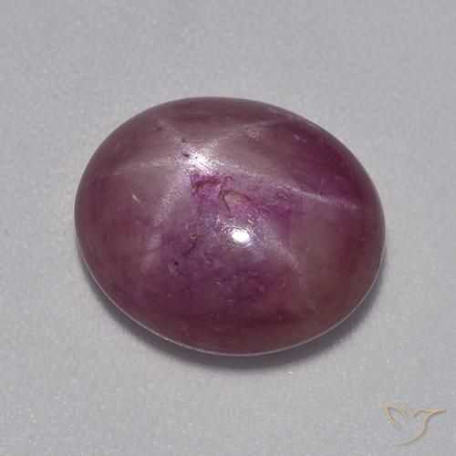 Rubino Stellato Viola medio-scuro naturale da 7.19 ct, Ovale, Opaco