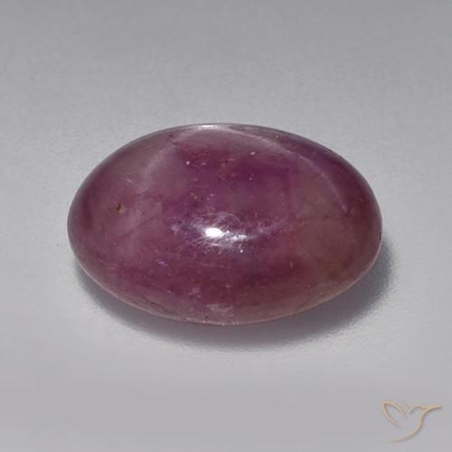 Rubino Stellato Viola medio-scuro naturale da 7.19 ct, Ovale, Opaco