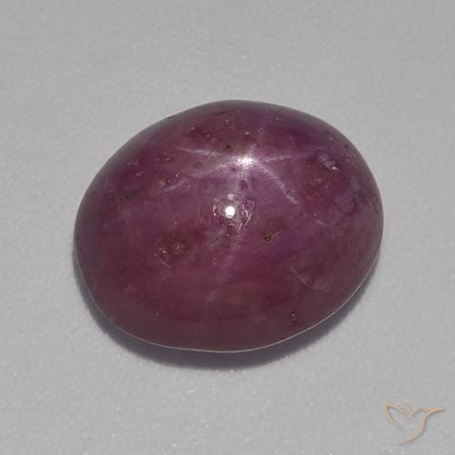 Rubino Stellato Viola rossastro naturale da 7.78 ct, Ovale, Opaco