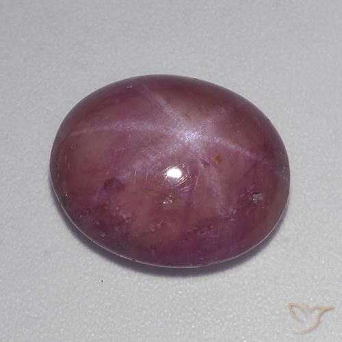 Rubino Stellato Viola rossastro naturale da 7.28 ct, Ovale, Opaco