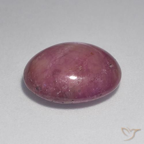 Rubino Stellato Viola rossastro naturale da 7.28 ct, Ovale, Opaco