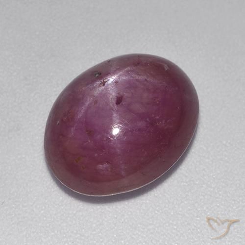 Rubino Stellato Viola medio-scuro naturale da 6.80 ct, Ovale, Opaco