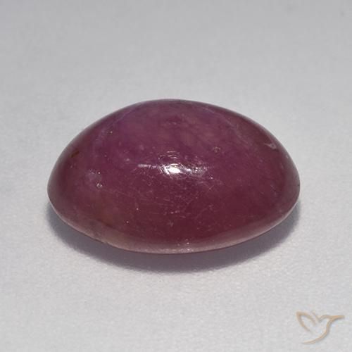 Rubino Stellato Viola medio-scuro naturale da 6.80 ct, Ovale, Opaco