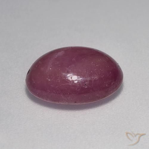 Rubino Stellato Prugna Viola naturale da 4.56 ct, Ovale, Opaco