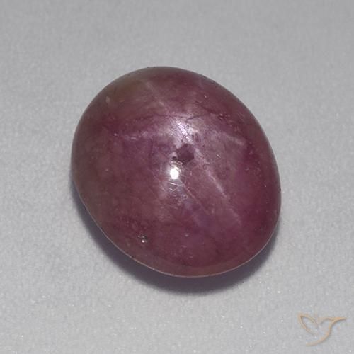 5.89ct Naturale Magenta grigiastro Rubino stellato, Ovale, Opaco