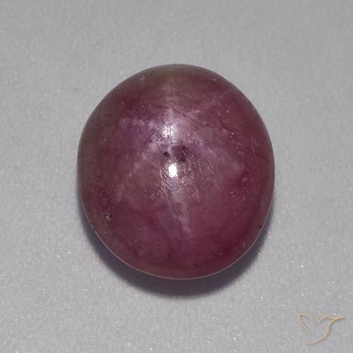 Rubino Stellato Magenta grigiastro naturale da 5.89 ct, Ovale, Opaco