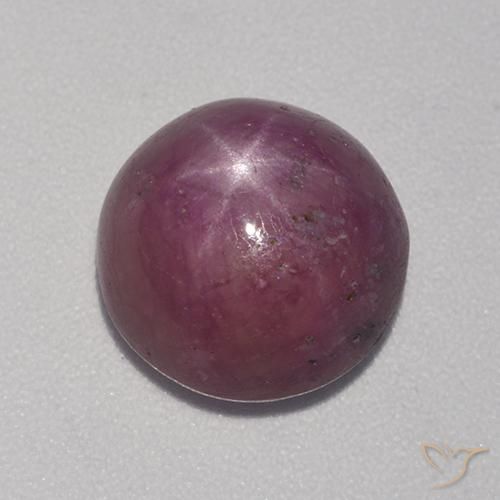 6.44ct Naturale Viola medio-scuro Rubino stellato, Rotondo, Opaco