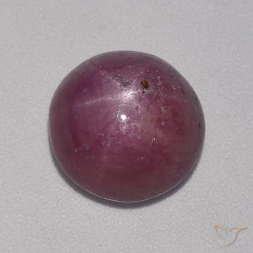 Rubino Stellato Viola medio-scuro naturale da 6.44 ct, Rotondo, Opaco