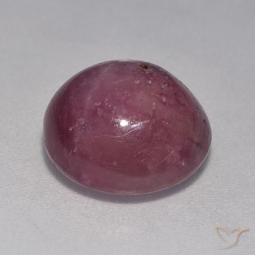 Rubino Stellato Viola medio-scuro naturale da 6.44 ct, Rotondo, Opaco