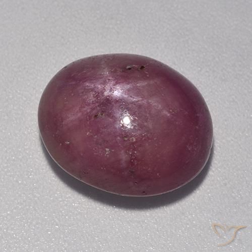 Rubino Stellato Prugna Viola naturale da 10.86 ct, Ovale, Opaco