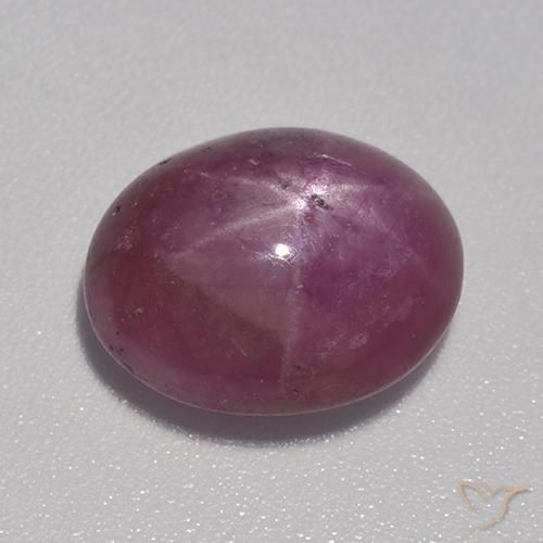 Rubino Stellato Viola medio-scuro naturale da 6.93 ct, Ovale, Opaco