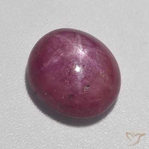 6.24ct Naturale Viola medio-scuro Rubino stellato, Ovale, Opaco