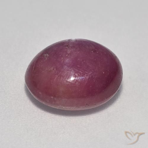 Rubino Stellato Viola medio-scuro naturale da 6.24 ct, Ovale, Opaco