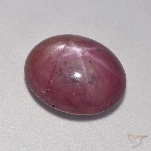 Rubino Stellato Viola rossastro naturale da 6.87 ct, Ovale, Opaco