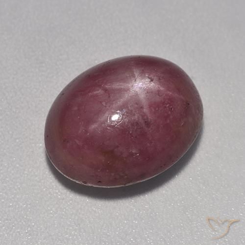 Rubino Stellato Prugna Viola naturale da 8.17 ct, Ovale, Opaco