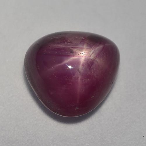 Rubino stellato naturale porpora da 6,25 ct, taglio a pera, opaco