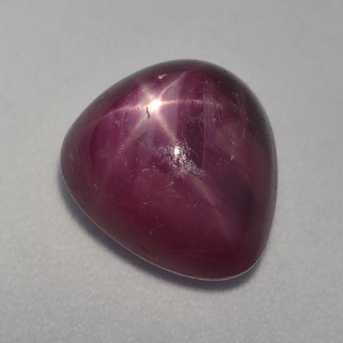 Rubino stellato naturale porpora da 6,25 ct, taglio a pera, opaco