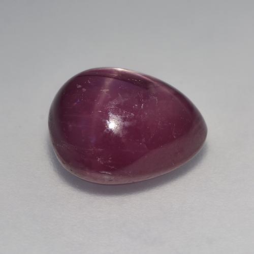 Rubino stellato naturale porpora da 6,25 ct, taglio a pera, opaco
