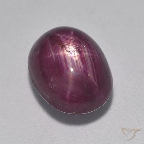 5.53ct Naturale Viola medio-scuro Rubino stellato, Ovale, Opaco