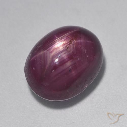 Rubino Stellato Viola medio-scuro naturale da 5.53 ct, Ovale, Opaco