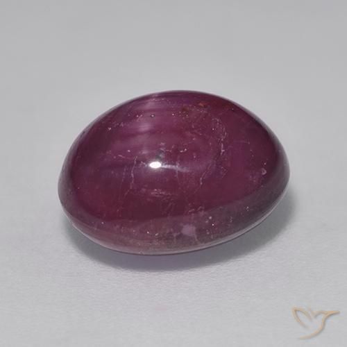 Rubino Stellato Viola medio-scuro naturale da 5.53 ct, Ovale, Opaco