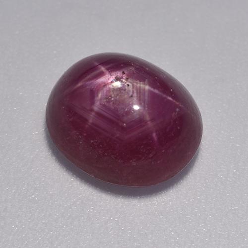 Rubino stellato naturale porpora da 4,59 ct, taglio ovale, traslucido