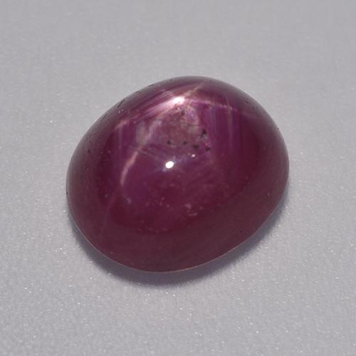 Rubino stellato naturale porpora da 4,59 ct, taglio ovale, traslucido