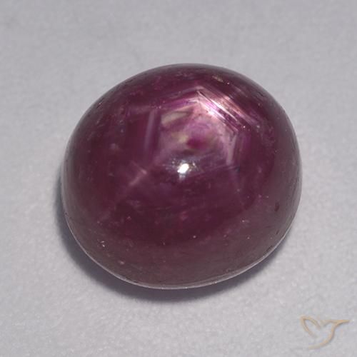 Rubino Stellato Viola medio-scuro naturale da 5.78 ct, Ovale, Opaco