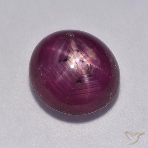 5.43ct Naturale Viola medio-scuro Rubino stellato, Ovale, Traslucido
